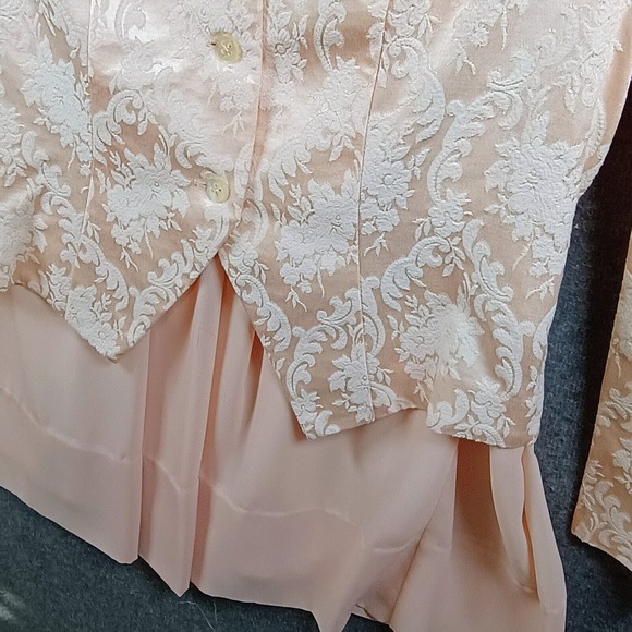 Dominique Skirt Suit Womens 14 Floral Business 2 Piece Made in USA Shoulder Pads - Picture 6 of 16